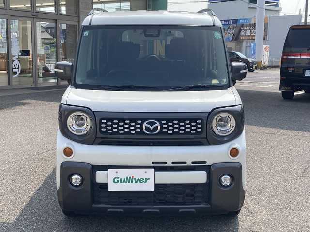 マツダ フレアワゴンタフスタイル ハイブリッドXT 兵庫県 2019(令1)年 5.9万km ピュアホワイトP 8インチメモリーナビ/フルセグTV/CD/DVD/Bluetooth/SD/FM/AM/全方位モニター/ビルトインETC/衝突被害軽減ブレーキ/車線逸脱警報/ヘッドアップディスプレイ/クルーズコントロール/パドルシフト/LEDヘッドライト/フォグランプ/オートライト/D/N シートヒーター/パドルシフト/リア クリアランスソナー/ドアバイザー/フロアマット/ISOFIX/スペアキー1本/新車時保証書/取扱説明書
