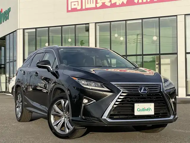 レクサス ＲＸ 450hL 道央・札幌 2019(平31)年 12.4万km グラファイトブラックガラスフレーク ４WD/純正メーカーナビ/CD/DVD/BD/BT/フルセグ/プリクラッシュセーフティ/横滑り防止装置/レーダークルーズコントロール/レーンキープアシスト/クリアランスソナー/ブラインドスポットモニター/パノラミックビューモニター/ビルトインETC/ドライブレコーダー/HUD/EVMODE/自動防眩ミラー/サンルーフ/パワーバックドア/前席パワーシート/前席メモリーシート/前席シートヒーター/前席エアシート/電動格納サードシート/レザーシート/革巻きウッドコンビステアリング/ステアリングリモコン/ハンドルヒーター/AC100V/電動パーキング/ブレーキホールド/MTモード付AT/プッシュスタート/スマートキー/３眼LEDヘッドライト/オートライト/オートハイビーム/フォグランプ/電動格納ミラー/ヒーテッドドアミラー/ウィンカーミラー/純正フロアマット/ドアバイザー