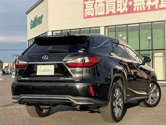 レクサス ＲＸ 450hL 道央・札幌 2019(平31)年 12.4万km グラファイトブラックガラスフレーク ４WD/純正メーカーナビ/CD/DVD/BD/BT/フルセグ/プリクラッシュセーフティ/横滑り防止装置/レーダークルーズコントロール/レーンキープアシスト/クリアランスソナー/ブラインドスポットモニター/パノラミックビューモニター/ビルトインETC/ドライブレコーダー/HUD/EVMODE/自動防眩ミラー/サンルーフ/パワーバックドア/前席パワーシート/前席メモリーシート/前席シートヒーター/前席エアシート/電動格納サードシート/レザーシート/革巻きウッドコンビステアリング/ステアリングリモコン/ハンドルヒーター/AC100V/電動パーキング/ブレーキホールド/MTモード付AT/プッシュスタート/スマートキー/３眼LEDヘッドライト/オートライト/オートハイビーム/フォグランプ/電動格納ミラー/ヒーテッドドアミラー/ウィンカーミラー/純正フロアマット/ドアバイザー