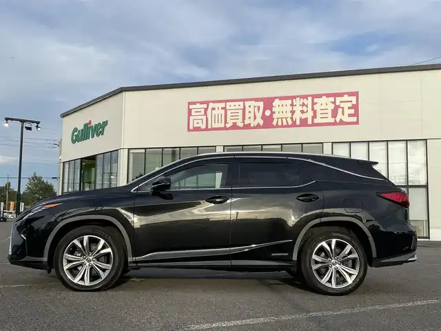レクサス ＲＸ 450hL 道央・札幌 2019(平31)年 12.4万km グラファイトブラックガラスフレーク ４WD/純正メーカーナビ/CD/DVD/BD/BT/フルセグ/プリクラッシュセーフティ/横滑り防止装置/レーダークルーズコントロール/レーンキープアシスト/クリアランスソナー/ブラインドスポットモニター/パノラミックビューモニター/ビルトインETC/ドライブレコーダー/HUD/EVMODE/自動防眩ミラー/サンルーフ/パワーバックドア/前席パワーシート/前席メモリーシート/前席シートヒーター/前席エアシート/電動格納サードシート/レザーシート/革巻きウッドコンビステアリング/ステアリングリモコン/ハンドルヒーター/AC100V/電動パーキング/ブレーキホールド/MTモード付AT/プッシュスタート/スマートキー/３眼LEDヘッドライト/オートライト/オートハイビーム/フォグランプ/電動格納ミラー/ヒーテッドドアミラー/ウィンカーミラー/純正フロアマット/ドアバイザー