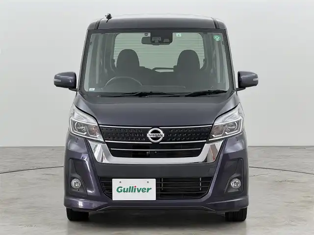 日産 デイズ ルークス ハイウェイスターX Gパッケージ 福岡県 2017(平29)年 4.5万km プレミアムパープルP 純正ナビ／フルセグＴＶ　/アラウンドビューモニター　/ＥＴＣ　/衝突被害軽減ブレーキ　/横滑り防止装置　/アイドリングストップ　/両側電動スライドドア　/プッシュスタート　/ステアリングスイッチ　/純正１５インチＡＷ