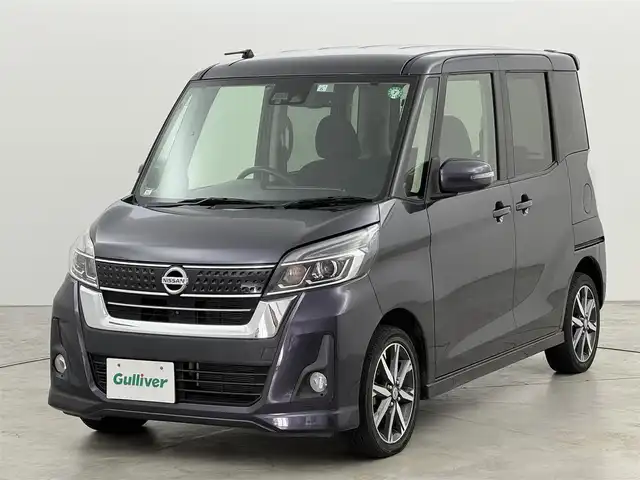 日産 デイズ ルークス ハイウェイスターX Gパッケージ 福岡県 2017(平29)年 4.5万km プレミアムパープルP 純正ナビ／フルセグＴＶ　/アラウンドビューモニター　/ＥＴＣ　/衝突被害軽減ブレーキ　/横滑り防止装置　/アイドリングストップ　/両側電動スライドドア　/プッシュスタート　/ステアリングスイッチ　/純正１５インチＡＷ