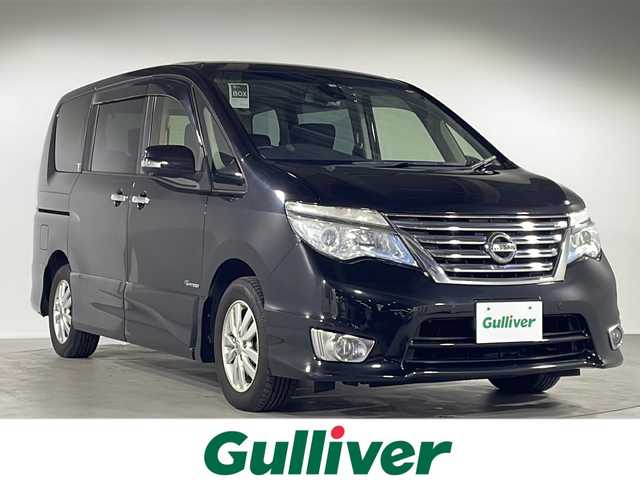 日産 セレナ ハイウェイS S HV Aセーフ 福岡県 2014(平26)年 5.8万km 黒 純正SDナビフルセグTV /フリップダモニター /前後コーナーセンセンサー/バックカメラ/アラウンドビューモニター/レーンキープアシスト/衝突軽減ブレーキ/ETC/社外フロアマット/純正アルミホイル/LEDヘッドライト/プッシュスタートボタン/スマートキー