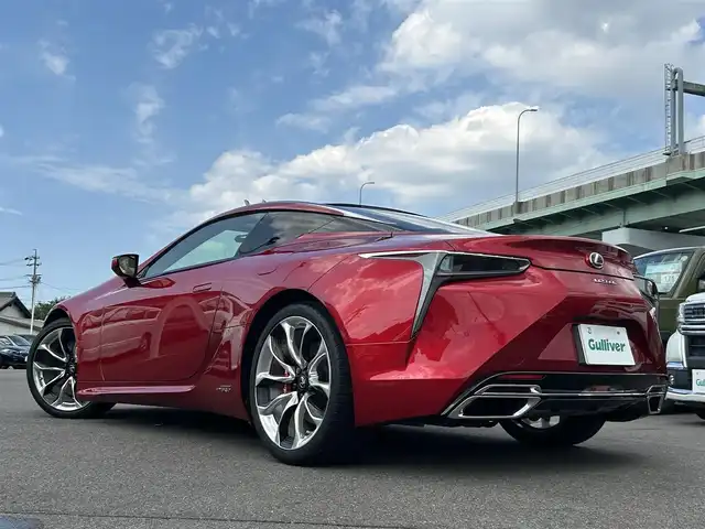 レクサス ＬＣ 500h Lパッケージ 愛知県 2019(平31)年 5.5万km ラディアントレッドコントラストレイヤリング スマートキー/プッシュスタート/ガラスルーフ/マークレビンソンサウンド/純正メーカーナビ/フルセグTV（キャンセラー付き）/BT/バックカメラ/ビルトインETC/純正21インチAW/純正キャリパー/レクサスセーフティセンス/BSM/HUD/レーダークルーズコントロール/クリアランスソナー/前後ドライブレコーダー/レザーシート/前席パワーシート（D席メモリー付き）/前席シートヒーター /エアシート/ハンドルヒーター /純正フロアマット/取説、保証書/スペアキー