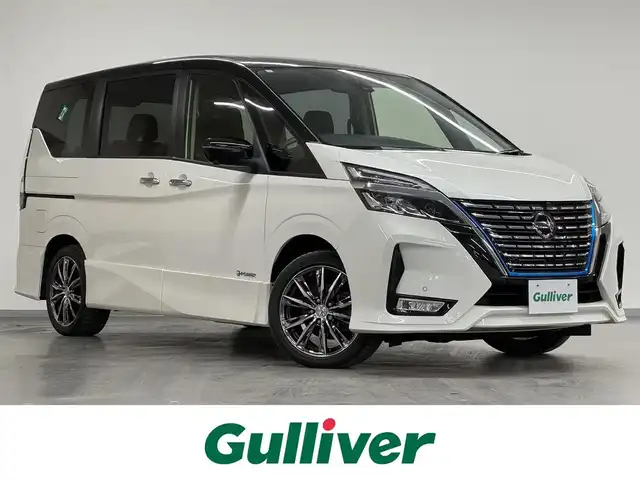 日産 セレナ e－パワー ハイウェイスター V 三重県 2020(令2)年 6.2万km ブリリアントホワイトパール 2トーン e-POWER/FF/インパネCVT/純正 10インチナビ MM519D-L/（iPod/SD/FM/AM/TV/USB/Bluetooth/CD/DVD/Blu-ray/MUSIC STOCKER/HDMI/ドラレコ）/純正 11インチ後席モニター/インテリジェント アラウンドビューモニター（移動物検知機能付）/両側オートスライドドア/ドライブレコーダー 前方/ビルトイン ETC/安全装備/・インテリジェント エマージェンシーブレーキ/・LDW（車線逸脱警報）/・BSW/BSI（後側方車両検知警報）/・フロント&バックソナー/セーフティパックB/　・プロパイロット　/　・全車速追従機能付レーダークルーズ　/　・インテリジェントDA（ふらつき検知）　/　・インテリジェントLI（車線逸脱防止支援）　/　・ヒーター付きドアミラー　/　・インテリジェントパーキングアシスト　/　・電動パーキングブレーキ＆ブレーキホールド/　・標識検知機能（進入禁止・最高速度・一時停止）　/　・踏み間違い防止アシスト　/装備/・【OP】シートヒーター（D/N）&ステアリングヒーター/・LEDヘッドライト&ハイビームアシスト/・前後オートエアコン/・プッシュスタート/・Weds 17inAW/・保/取/ナビ取/・予備キーx1