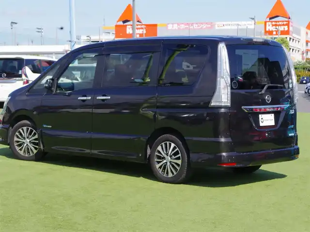 日産 セレナ ハイウェイスター Sハイブリッド 千葉県 2014(平26)年 6.1万km タイガーアイブラウン エマージェンシーブレーキ/クルーズコントロール/アイドリングストップ/左パワースライドドア/右イージークローザードア/純正メモリーナビ/地デジTV/【DVD/CD再生機能　Bluetooth接続】/バックカメラ/フリップダウンモニター/革巻きステアリング/ETC/HIDヘッドライト/フォグライト/ウインカーミラー/純正16インチアルミホイル/インテリジェントキー