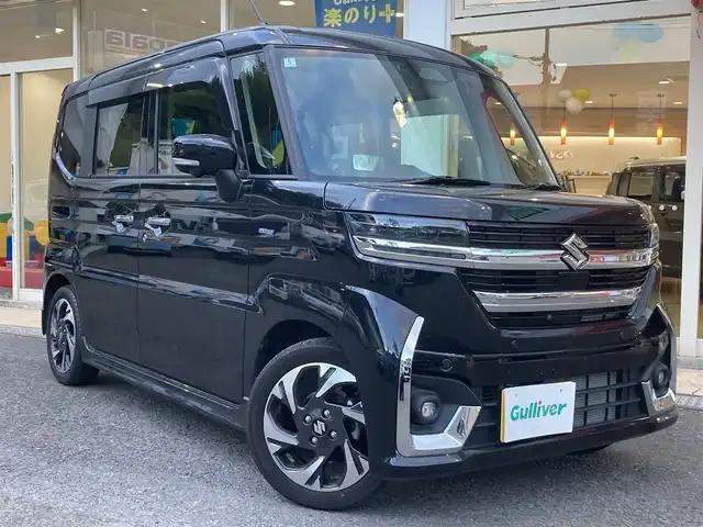 スズキ スペーシア カスタム HYBRID XS 長崎県 2024(令6)年 0.9万km ブルーイッシュブラックパール3 衝突被害軽減ブレーキ/両側パワースライドドア/ドライブレコーダー/メーカーOPナビ/・Bluetooth接続/・Apple Car Play/Android Auto/・フルセグTV/・USB/HDMI接続/全方位カメラ・バックカメラ/ヘッドアップディスプレイ/レーダークルーズコントロール/レーンキープアシスト/LEDオートヘッドライト/シーケンシャルウィンカー/電子パーキング/オートホールド機能/ハーフレザーシート/シートヒーター/ステアリングスイッチ/ステアリングヒーター/後席サーキュレーター/ETC/ISOFIX/後席USB充電ポート