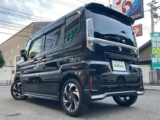 スズキ スペーシア カスタム HYBRID XS 長崎県 2024(令6)年 0.9万km ブルーイッシュブラックパール3 衝突被害軽減ブレーキ/両側パワースライドドア/ドライブレコーダー/メーカーOPナビ/・Bluetooth接続/・Apple Car Play/Android Auto/・フルセグTV/・USB/HDMI接続/全方位カメラ・バックカメラ/ヘッドアップディスプレイ/レーダークルーズコントロール/レーンキープアシスト/LEDオートヘッドライト/シーケンシャルウィンカー/電子パーキング/オートホールド機能/ハーフレザーシート/シートヒーター/ステアリングスイッチ/ステアリングヒーター/後席サーキュレーター/ETC/ISOFIX/後席USB充電ポート