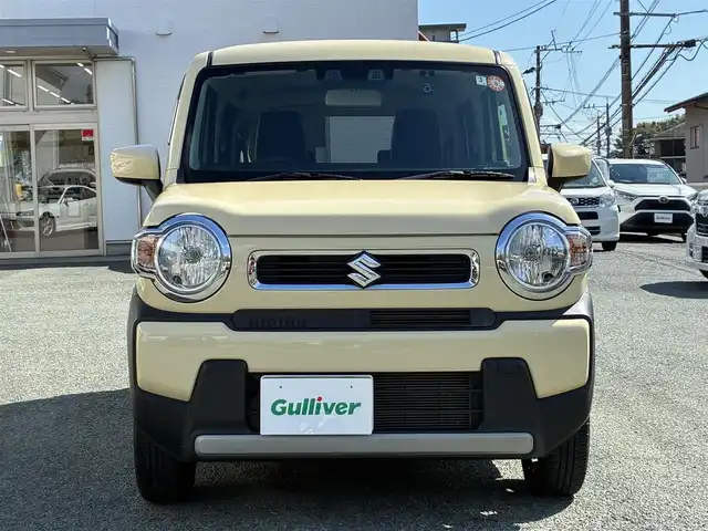 スズキ ハスラー HYBRID G 熊本県 2022(令4)年 3.7万km シフォンアイボリーM ワンオーナー/社外ナビ（CN-RE07D）/【フルセグTV/CD/DVD/SD/BT】/バックカメラ/衝突軽減ブレーキ/車線逸脱警報/パーキングセンサー/前方ドライブレコーダー/ステアリングリモコン/アイドリングストップ/D/Nシートヒーター/オートライト/ヘッドライトレベライザー/電格式ミラー/スマートキー/スペアキー/保証書/取扱説明書(車両/ナビ)