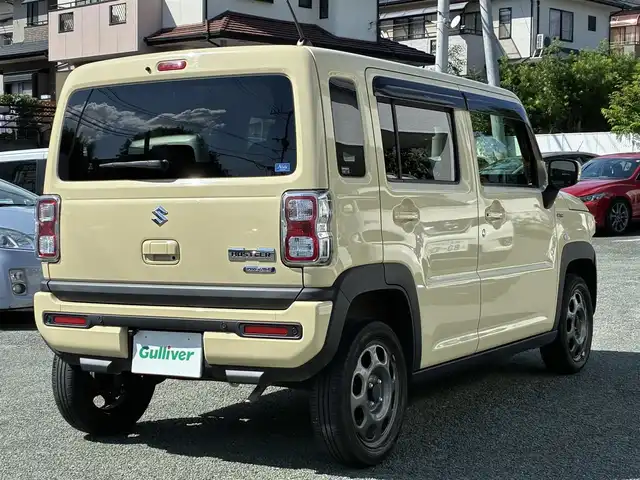 スズキ ハスラー HYBRID G 熊本県 2022(令4)年 3.7万km シフォンアイボリーM ワンオーナー/社外ナビ（CN-RE07D）/【フルセグTV/CD/DVD/SD/BT】/バックカメラ/衝突軽減ブレーキ/車線逸脱警報/パーキングセンサー/前方ドライブレコーダー/ステアリングリモコン/アイドリングストップ/D/Nシートヒーター/オートライト/ヘッドライトレベライザー/電格式ミラー/スマートキー/スペアキー/保証書/取扱説明書(車両/ナビ)