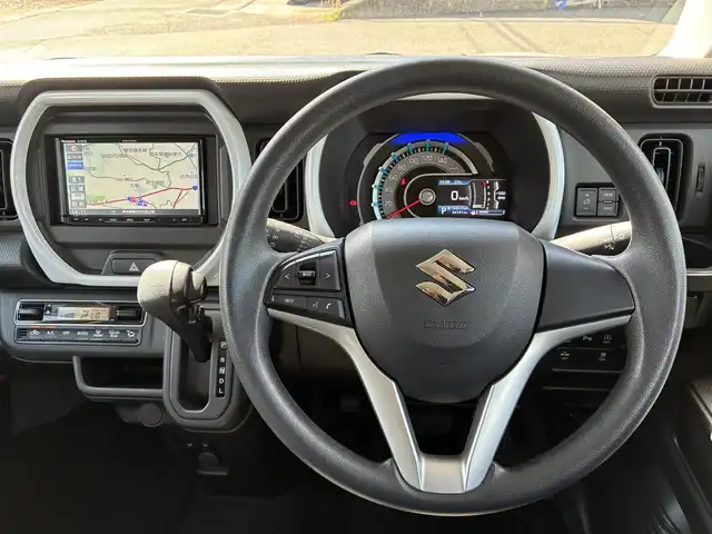 スズキ ハスラー HYBRID G 熊本県 2022(令4)年 3.7万km シフォンアイボリーM ワンオーナー/社外ナビ（CN-RE07D）/【フルセグTV/CD/DVD/SD/BT】/バックカメラ/衝突軽減ブレーキ/車線逸脱警報/パーキングセンサー/前方ドライブレコーダー/ステアリングリモコン/アイドリングストップ/D/Nシートヒーター/オートライト/ヘッドライトレベライザー/電格式ミラー/スマートキー/スペアキー/保証書/取扱説明書(車両/ナビ)