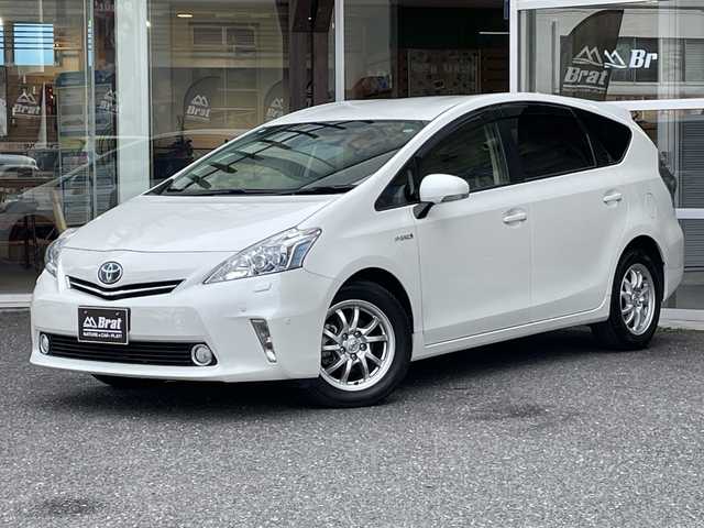 トヨタ プリウス α G ツーリングセレクション 福島県 2012(平24)年 4.9万km ホワイトパールクリスタルシャイン 純正ナビ（CD・DVD・TV）/ドライブレコーダー/ETC/クルーズコントロール/革巻きステアリング/LEDヘッドライト/オートライト/フォグランプ/バックカメラ/AAC/スマートキー