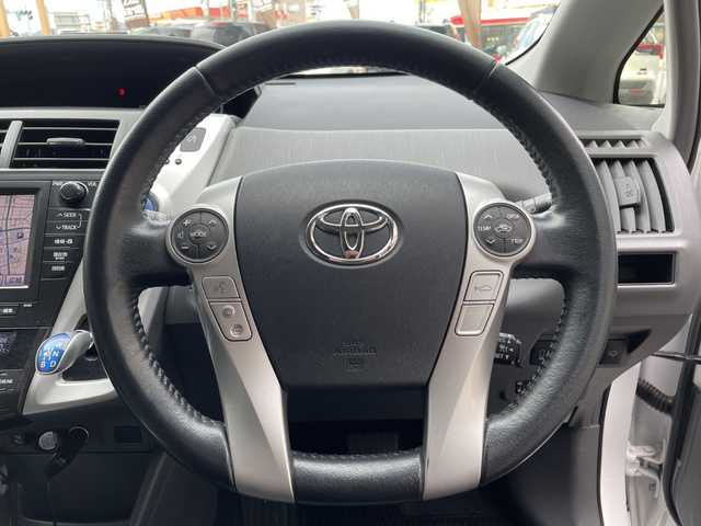 トヨタ プリウス α G ツーリングセレクション 福島県 2012(平24)年 4.9万km ホワイトパールクリスタルシャイン 純正ナビ（CD・DVD・TV）/ドライブレコーダー/ETC/クルーズコントロール/革巻きステアリング/LEDヘッドライト/オートライト/フォグランプ/バックカメラ/AAC/スマートキー