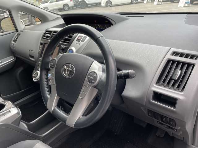 トヨタ プリウス α G ツーリングセレクション 福島県 2012(平24)年 4.9万km ホワイトパールクリスタルシャイン 純正ナビ（CD・DVD・TV）/ドライブレコーダー/ETC/クルーズコントロール/革巻きステアリング/LEDヘッドライト/オートライト/フォグランプ/バックカメラ/AAC/スマートキー