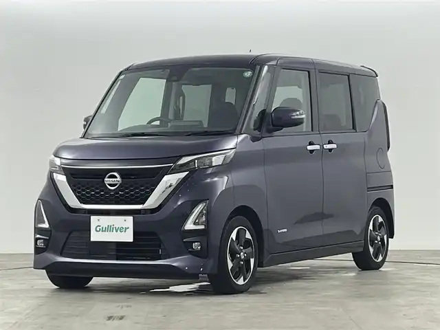 日産 ルークス HWS X プロパイロットED 福島県 2021(令3)年 3万km アメジストパープル エマージェンシー/・プロパイロット/・エマージェンシーブレーキ/・車線逸脱警報装置/・踏み間違い防止装置/純正大画面ナビ/・型番：MM320D-L/・フルセグTV/Bluetooth/CD/DVD/・アラウンドビューモニター/・ETC/アイドリングストップ/電子パーキング/・オートホールド/両側パワースライドドア/ステアリングリモコン/プッシュスタート/・スマートキー/・スペアキー/LEDヘッドライト/・オートライト/・フォグライト/電動格納ミラー/純正フロアマット