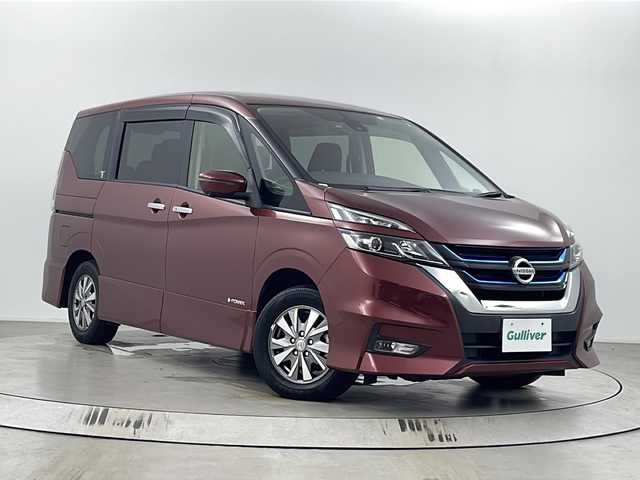 日産 セレナ e－パワー ハイウェイスター V 埼玉県 2018(平30)年 3.5万km マルーンレッド 純正９インチナビ　MM517D-L/全方位カメラ/両側パワースライドドア/前方ドライブレコーダー/ハンドルヒーター/クルーズコントロール/エマージェンシーブレーキ/パーキングアシスト/コーナーセンサー/レーンキープアシスト/横滑り防止装置/社外ビルトインＥＴＣ/前席シートヒーター　/衝突軽減ブレーキ/ロールサンシェード/純正フロアマット/純正アルミホイール
