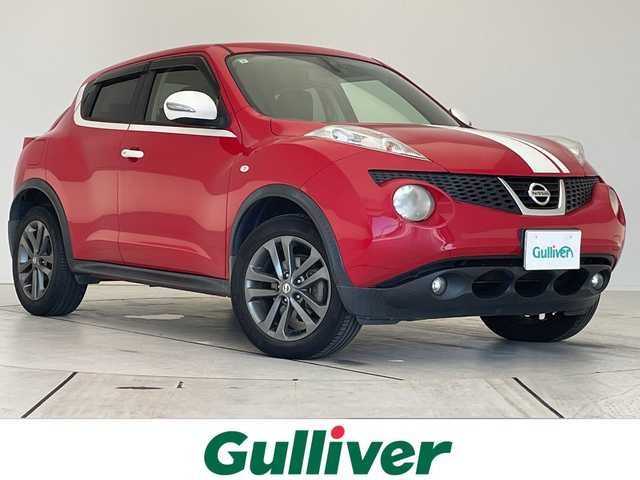 日産 ジューク 15RX パーソナライズパック 愛知県 2013(平25)年 7.2万km パッションレッド SDナビ/バックカメラ/純正アルミホイール/オートライト/ドライブレコーダー/ETC/ワンセグ/CD DVD/Bluetooth/ステアリングスイッチ/スマートキー/プッシュスタート