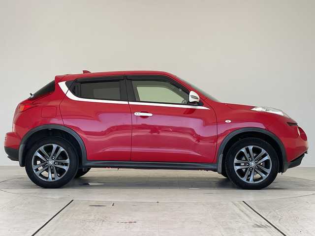 日産 ジューク 15RX パーソナライズパック 愛知県 2013(平25)年 7.2万km パッションレッド SDナビ/バックカメラ/純正アルミホイール/オートライト/ドライブレコーダー/ETC/ワンセグ/CD DVD/Bluetooth/ステアリングスイッチ/スマートキー/プッシュスタート