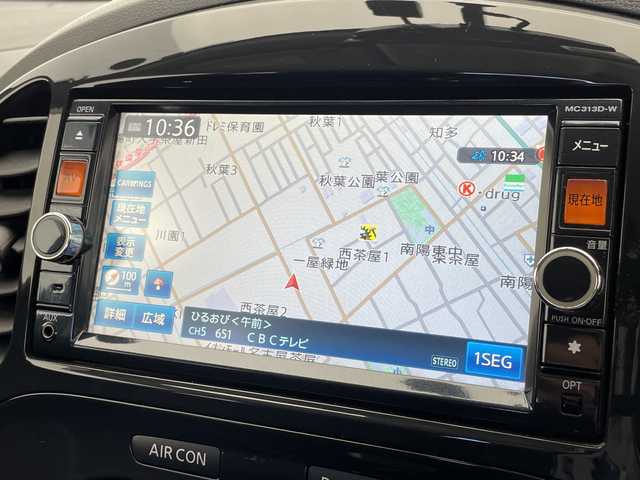 日産 ジューク 15RX パーソナライズパック 愛知県 2013(平25)年 7.2万km パッションレッド SDナビ/バックカメラ/純正アルミホイール/オートライト/ドライブレコーダー/ETC/ワンセグ/CD DVD/Bluetooth/ステアリングスイッチ/スマートキー/プッシュスタート