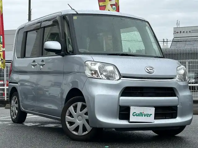 ダイハツ タント X 大分県 2014(平26)年 7.1万km ブライトシルバーメタリック ・1オーナー/・両側パワスラ/・純正ディーラーナビ(AVN-Z03iW)/BT/TV/DS//・ETC/・ドラレコ/・純正フロアマット/・電格ミラー/・オートLEDライト/・Pウィンドウ/・保証書・取説付