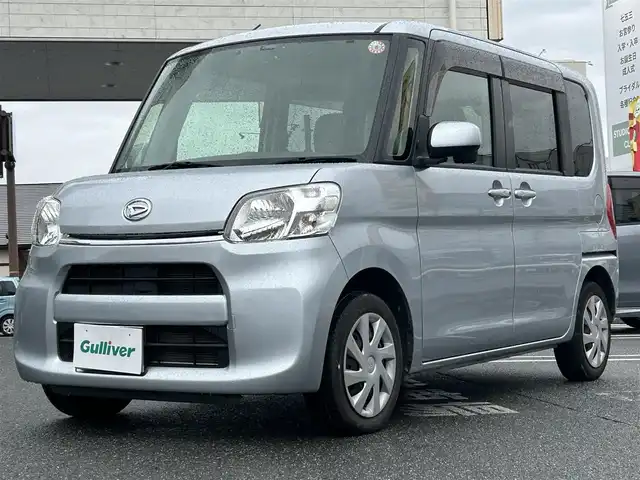 ダイハツ タント X 大分県 2014(平26)年 7.1万km ブライトシルバーメタリック ・1オーナー/・両側パワスラ/・純正ディーラーナビ(AVN-Z03iW)/BT/TV/DS//・ETC/・ドラレコ/・純正フロアマット/・電格ミラー/・オートLEDライト/・Pウィンドウ/・保証書・取説付