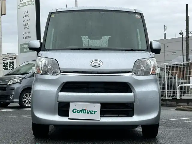 ダイハツ タント X 大分県 2014(平26)年 7.1万km ブライトシルバーメタリック ・1オーナー/・両側パワスラ/・純正ディーラーナビ(AVN-Z03iW)/BT/TV/DS//・ETC/・ドラレコ/・純正フロアマット/・電格ミラー/・オートLEDライト/・Pウィンドウ/・保証書・取説付