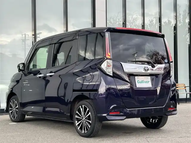 トヨタ ルーミー カスタムG－T 大阪府 2021(令3)年 2.1万km クールバイオレットクリスタルシャイン 純正9インチナビ/・フルセグTV/USB/BT/DVD/HDMI/パノラミックビューモニター/両側パワースライドドア/前後ドライブレコーダー/F席シートヒーター/ビルトインETC/純正フロアマット/純正15インチAW/LEDヘッド・フォグ/シートカバー付/保証書/スペアキー/アダプティブクルーズ/パーキングシステム/衝突軽減システム/アイドリングストップ