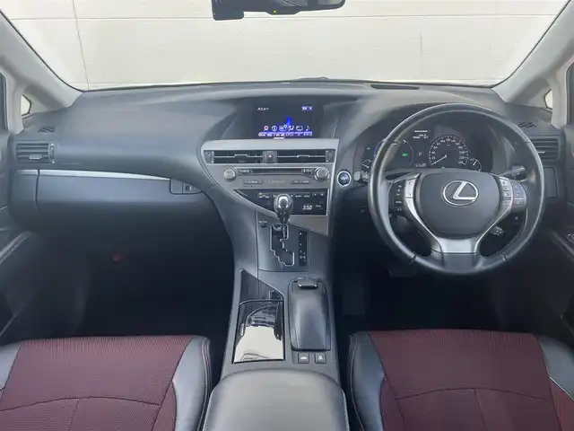 レクサス ＲＸ 450h 茨城県 2012(平24)年 9.2万km ガーネットレッドマイカ 純正メモリナビ/　(AM/FM/CD/DVD/USB/Bluetooth/ワンセグ)/バックカメラ/前方ドライブレコーダー/クルーズコントロール/ETC/3眼LEDヘッドライト/ハーフレザーシート/パワーシート/電動リアゲート/純正アルミホイール/純正フロアマット/パワーステアリング/オートライト/W+カーテンエアバック