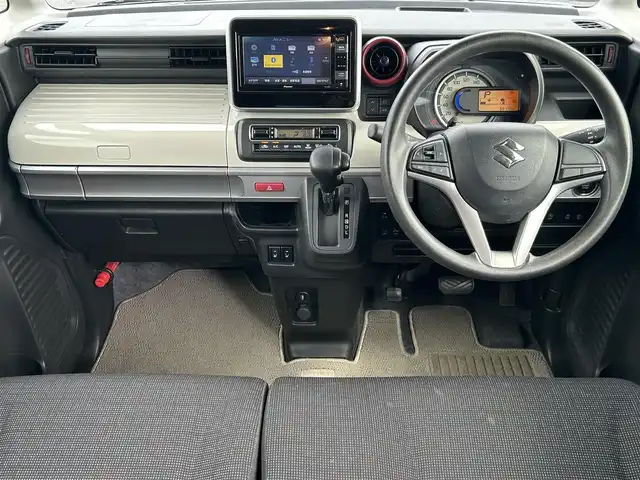 スズキ スペーシア HYBRID X 福島県 2019(平31)年 6.7万km オフブルーM 4WD/純正メモリナビ/　【フルセグ/CD/DVD/MSV/SD/BT/USB】/バックカメラ/全周囲カメラ/ドライブレコーダー前後/前席シートヒーター/ベンチシート/ステアリングリモコン/両側パワースライドドア/アイドリングストップ/衝突軽減システム/横滑り防止機能/レーンキープアシスト/パーキングアシスト/LEDヘッドライト（AUTO機能付き）/スペアキー×１
