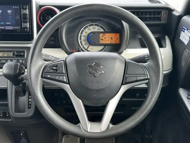 スズキ スペーシア HYBRID X 福島県 2019(平31)年 6.7万km オフブルーM 4WD/純正メモリナビ/　【フルセグ/CD/DVD/MSV/SD/BT/USB】/バックカメラ/全周囲カメラ/ドライブレコーダー前後/前席シートヒーター/ベンチシート/ステアリングリモコン/両側パワースライドドア/アイドリングストップ/衝突軽減システム/横滑り防止機能/レーンキープアシスト/パーキングアシスト/LEDヘッドライト（AUTO機能付き）/スペアキー×１