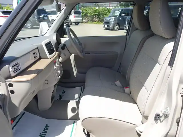 スズキ ラパン S 山形県 2017(平29)年 3.5万km フォーンベージュメタリック/ホワイト2トーンルーフ 4WD/レーダーブレーキサポート/純正カーオーディオ/　　【CD AUX AM/FM】/HIDオートヘッドライト/シートヒーター/14インチアルミホイール/アイドリングストップ/電動格納ミラー/純正フロアマット/ドアバイザ―/スマートキー