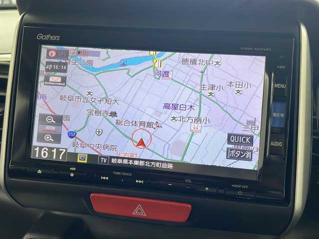 ホンダ Ｎ ＢＯＸ カスタム ターボ SSブラックSパッケージ 岐阜県 2016(平28)年 7.9万km クリスタルブラックパール ワンオーナー/純正ナビ/CD　DVD　Bluetooth/フルセグTV/ドライブレコーダー/バックカメラ/シートヒーター/両側パワースライドドア/クルーズコントロール/パドルシフト/スペアキー/純正15インチアルミホイール/プッシュスタート/革巻きステアリング/ビルドインETC/電動格納ミラー/ドアバイザー/取扱説明書/保証書