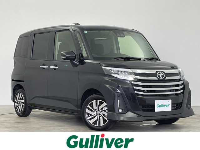 トヨタ ルーミー カスタムG 群馬県 2024(令6)年 0.9万km ブラックマイカメタリック 禁煙車　両側パワスラ　純正ディスプレイオーディオ　BT　フルセグ　アップルカープレイ　HDMI　衝突軽減システム　コーナーセンサー　追従クルコン　レーンキープアシスト　シートヒーター　オートホールド