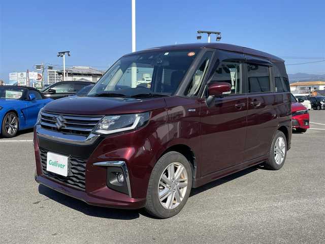 スズキ ソリオ HV MZ 長崎県 2023(令5)年 4万km メロウディープレッドパール ワンオーナー/純正メーカーナビ/（フルセグ・DVD・USB・BT・スマホ連携）/全方位カメラ/スズキセーフティーサポート/ETC/ドライブレコーダー前後/両側パワースライドドア/前席シートヒーター/レーンキープアシスト/ステアリングスイッチ/オートライト/レーダークルーズコントロール/クリアランスソナー/LEDヘッドライト/スペアキー/アイドリングストップ/新車保証書/取扱説明書