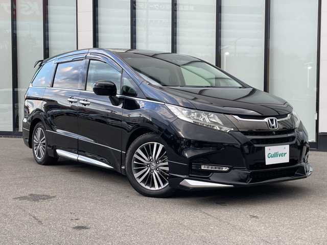 ホンダ オデッセイ アブソルート・EXホンダセンジング 大阪府 2018(平30)年 6万km クリスタルブラックパール ホンダセンシング/無限エアロ/両側パワースライドドア/純正9インチナビ/Bluetooth/HDMI/CD/DVD/フルセグTV/USB/後席モニター/マルチビューカメラシステム/前後ドライブレコーダー/パーキングセンサーシステム/コーナーセンサー/パドルシフト/ビルトインETC/D席パワーシート/LEDヘッドライト/プッシュスタート/スマートキー/スペアキー/取扱説明書/保証書