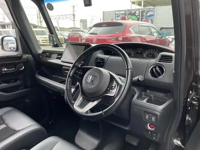 ホンダ Ｎ ＢＯＸ カスタム G EX ターボ ホンダセンシング 滋賀県 2017(平29)年 5.9万km プレミアムグラマラスブロンズP 禁煙車/純正ナビ/CD/DVD/USB/Bluetooth/フルセグTV/バックカメラ/ETC/ハーフレザーシート/追従クルーズコントロール/ホンダセンシング/プッシュスタート/スマートキー/両側パワースライドドア/純正アルミホイール/LEDヘッドライト/オートライト