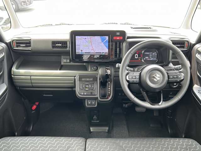 スズキ スペーシア ギア HYBRID XZターボ 岐阜県 2024(令6)年 0.8万km ベージュ 登録時7763m/ディスプレイオーディオ/クルーズコントロール/ETC/バックモニター/全方位カメラ/シートヒーター/コーナーセンサー前後/ハンドルヒーター/純正アルミホイール/両側パワースライドドア/オートライト/Bluetooth/プッシュスタート/スマートキー/スペアキー