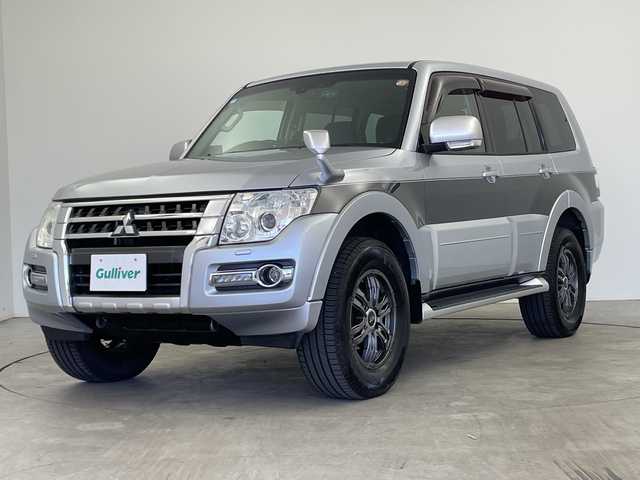 三菱 パジェロ ロング エクシード 三重県 2014(平26)年 7.4万km アイガーグレーメタリック /禁煙車//社外7型ナビ/　フルセグTV/Bluetooth/CD/DVD//17インチ社外アルミホイール//純正アルミホイール積込//フォグライト//BSM//レーンキープシステム//オートライト//前後ドラレコ//バックカメラ//ETC//リモコンキー//スペアキー//オートエアコン//4WD//クルーズコントロール//背面タイヤ