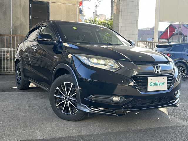 ホンダ ヴェゼル ハイブリッド X 京都府 2015(平27)年 14.2万km クリスタルブラックパール ワンオーナー /7インチSDナビ /ワンセグ/Bluetooth/CD/DVD再生機能/iPod/AUX/バックカメラ /禁煙 /LEDヘッドライト/フロントフォグランプ /クルーズコントロール /パドルシフト /フルフラットシート/ENKEI16インチAW /電動格納ミラー  /前方ドライブレコーダー (HDR002)/純正ETC/Wエアバッグ/カーテンエアバッグ