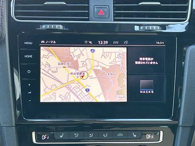 フォルクスワーゲン ゴルフ TSI ハイライン マイスター 埼玉県 2020(令2)年 5.8万km ディープブラックパールエフェクト メーカーナビ　/(AM/FM/AUX/CD/DVD/USB/Bluetooth/フルセグ)/ETC2.0 /ドラレコ前後/バックカメラ　/ドアバイザー　/電格ミラー　/LEDライト　/パワーシート(D)　/シートヒーター(D/N)　/フォグランプ　/ISOFIX /純正フロア　/BSM　/パドルシフト/ステアリングスイッチ　/オートライト　/プッシュスタート/純正フロア/クルーズコントロール/フロントアシスト/TRC/アイドリング/パーキングアシスト/パーキングセンサー/プレミアムサウンドDYNAUDIO/スマートキー/スペアキー1本/保証書/取扱説明書/パワーステアリング/パワーウィンドウ/ABS