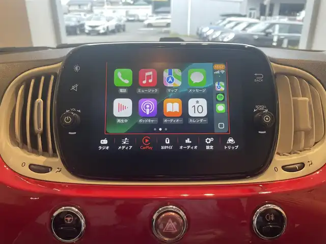 フィアット ５００ 1．2 ポップ 静岡県 2018(平30)年 4.9万km 赤 ＡｐｐｌｅＣａｒＰｌａｙ　/ＢＴ　ＵＳＢ　/キーレス　/前ドラレコ　/アイドリングストップ　/サイド　カーテンエアバッグ　/保証書　取説　スペアキー