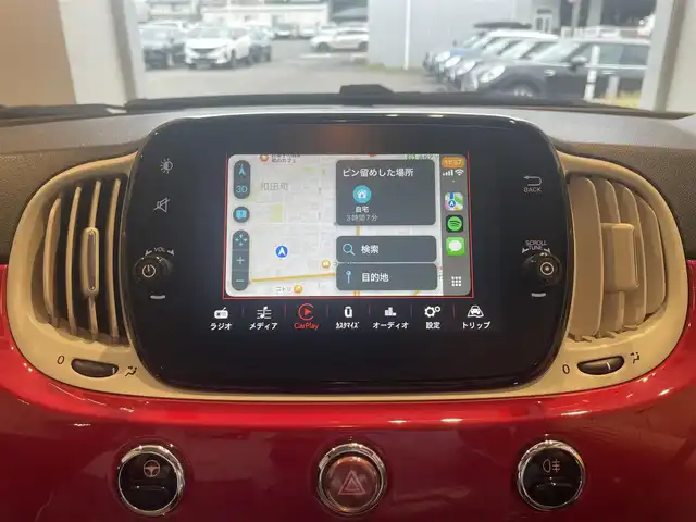 フィアット ５００ 1．2 ポップ 静岡県 2018(平30)年 4.9万km 赤 ＡｐｐｌｅＣａｒＰｌａｙ　/ＢＴ　ＵＳＢ　/キーレス　/前ドラレコ　/アイドリングストップ　/サイド　カーテンエアバッグ　/保証書　取説　スペアキー