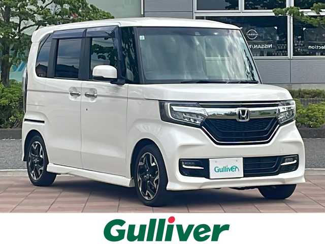 ホンダ Ｎ ＢＯＸ カスタム G EX ターボ ホンダセンシング 福島県 2017(平29)年 10.8万km プレミアムホワイトパールⅡ 4WD/ターボ車/社外SDナビ(CN-RA03D)/【フルセグ/BT/DVD/CD/USB/SD/AM/FM/iPod】/バックカメラ/ビルトインETC/社外前方ドライブレコーダー/両側パワースライド/Honda SENSING/・衝突軽減ブレーキ/・オートハイビーム/・誤発進抑制機能/・後方誤発進抑制機能/・路外逸脱警報機能/・アダプティブクルーズコントロール/・車線維持支援システム/・歩行者事故低減ステアリング/・先行車発進お知らせ機能/・標識認識機能/(最高速度、はみ出し通行禁止、一時停止、進入禁止)/アイドリングストップ/ハーフレザー/パドルシフト/ステアリングスイッチ/サンシェード/社外ドアバイザー/社外フロアマット/保証・取説/スペアキーx1