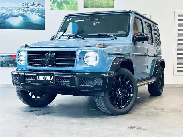 メルセデス・ベンツ ゲレンデヴァーゲン Ｇ４００ｄ マヌファクトゥーアエディション 大阪府 2021(令3)年 1万km 青 AMGライン/ラグジュアリーP/レーダーセーフティP/サンルーフ/Burmeste/1オーナー/ACC/純正ナビ/TV/360度カメラ/applecarplay/純正20インチAW/LEDヘッドライト/アンビエントライト/黒革/メモリ付きパワーシート/エアシートヒーター