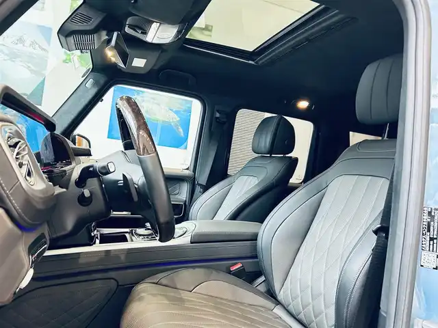 メルセデス・ベンツ ゲレンデヴァーゲン Ｇ４００ｄ マヌファクトゥーアエディション 大阪府 2021(令3)年 1万km 青 AMGライン/ラグジュアリーP/レーダーセーフティP/サンルーフ/Burmeste/1オーナー/ACC/純正ナビ/TV/360度カメラ/applecarplay/純正20インチAW/LEDヘッドライト/アンビエントライト/黒革/メモリ付きパワーシート/エアシートヒーター