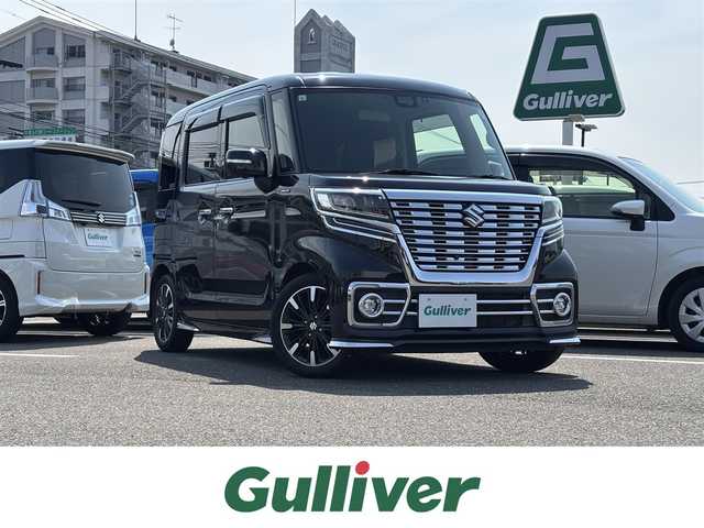 スズキ スペーシア カスタム HYBRID XS ターボ 大分県 2019(令1)年 7.6万km ブルーイッシュブラックパール3 ・純正ナビ(CD.DVD.BT.SD.USB)/・全方位カメラ/・ヘッドアップディスプレイ/・デュアルセンサーブレーキサポート/・フルセグテレビ/・両側パワースライドドア/・クルーズコントロール/・ETC/・ドライブレコーダー/・運転席シートヒーター/・パドルシフト/・ステアリングリモコン/・スマートキー/・フロアマット
