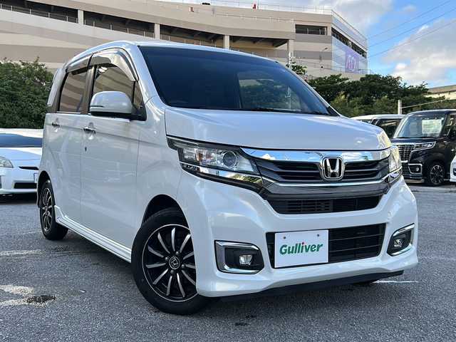 ホンダ Ｎ ＷＧＮ カスタム G ターボパッケージ 沖縄県 2018(平30)年 7.4万km プラチナホワイトパール 社外ナビ/ （ＡＭ／ＦＭ／ＢＴ／ＣＤ/DVD）/フルセグＴＶ　/バックモニター　/純正１４インチアルミホイール　/クルーズコントロール　/ＥＴＣ　/ＬＥＤヘッドライト　/オートライト　/プッシュスタート/スマートキー/フロアマット