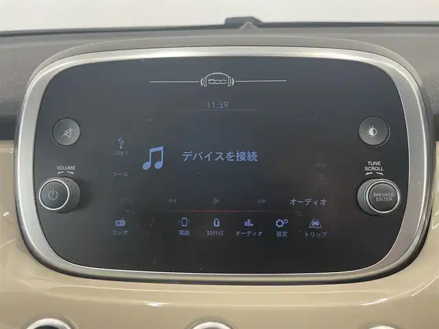 フィアット ５００Ｘ クロス 岡山県 2021(令3)年 2.7万km ベージュ 純正ディスプレイオーディオ/リアカメラ/Bluetooth/アップルカープレイ/アンドロイドオート/レザーシート/シートヒーター/前面衝突警告/車線逸脱警告/ブラインドスポット警告/オートワイパー/自動パーキングブレーキ/オートハイビーム/ウェルカムライト/アダプティブヘッドライト