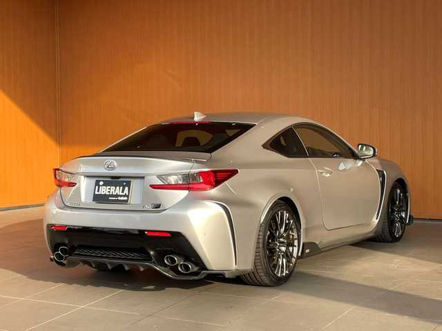 レクサス ＲＣ Ｆ 愛知県 2015(平27)年 3.3万km ソニックシルバー TOM’Sフロントアンダースポイラー/TOM’Sサイドスポイラー/LEXONリアアンダーディフューザー/リアスポイラー/純正ナビ/フルセグTV/バックカメラ/黒革シート/シートヒーター/シートベンチレーション/ステアリングヒーター/クルーズコントロール/ブランドスポットモニター/保証書/取説/スペアキー