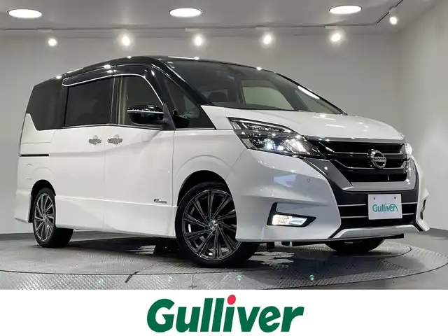 日産 セレナ ハイウェイスター プロパイロットED 愛知県 2017(平29)年 8.9万km ブリリアントホワイトパール 2トーン 純正9インチナビ/純正フリップダウン/プロパイロット/衝突軽減ブレーキ/両側電動スライドドア/ビルトインETC/バックカメラ/フルセグTV/Bluetooth/コーナーセンサー/レーンキープアシスト/両側電動スライドドア/プッシュスタート/スマートキー/CD/DVD再生/アイドリングストップ/ミュージックサーバー/純正フロアマット/オートライト/電動格納ミラー/電動パーキングブレーキ/オートブレーキホールド